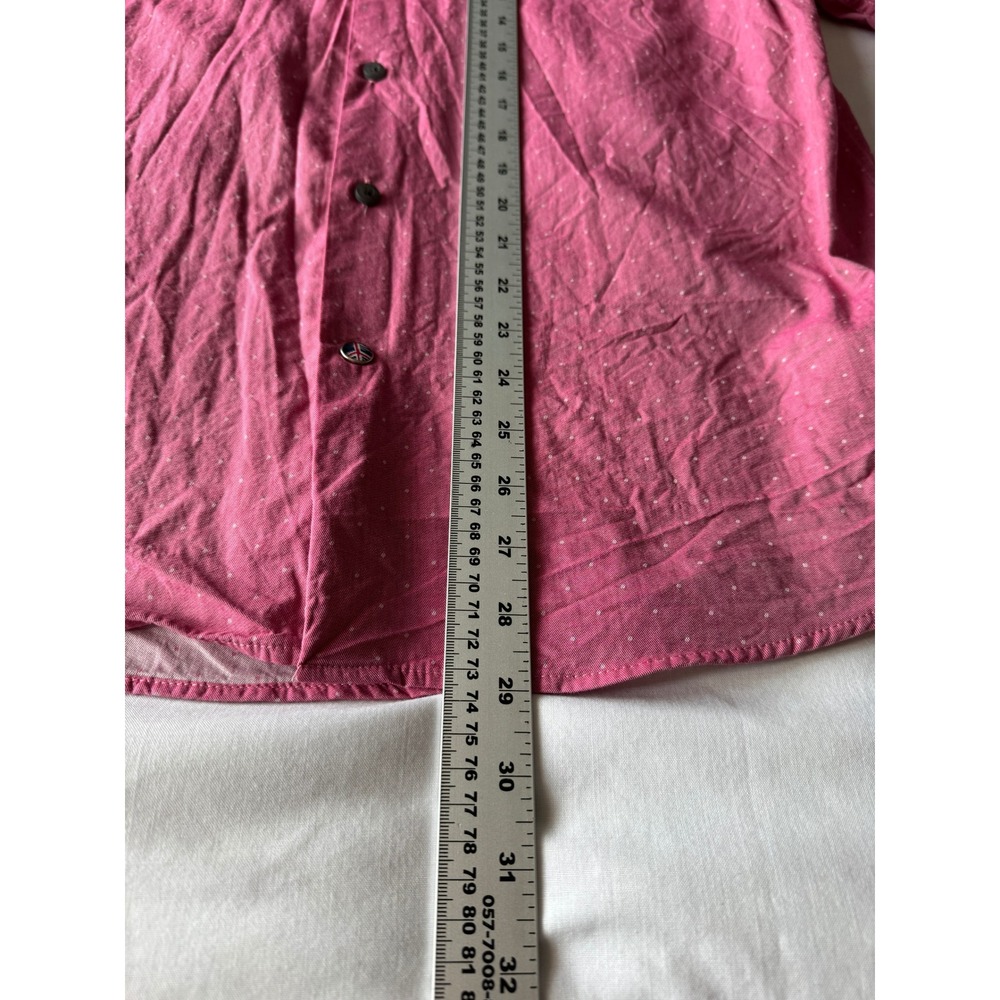 John Lennon Pink Polka Dot Long Sleeve Button Down Shirt Mens Large Preppy - Picture 14 of 16